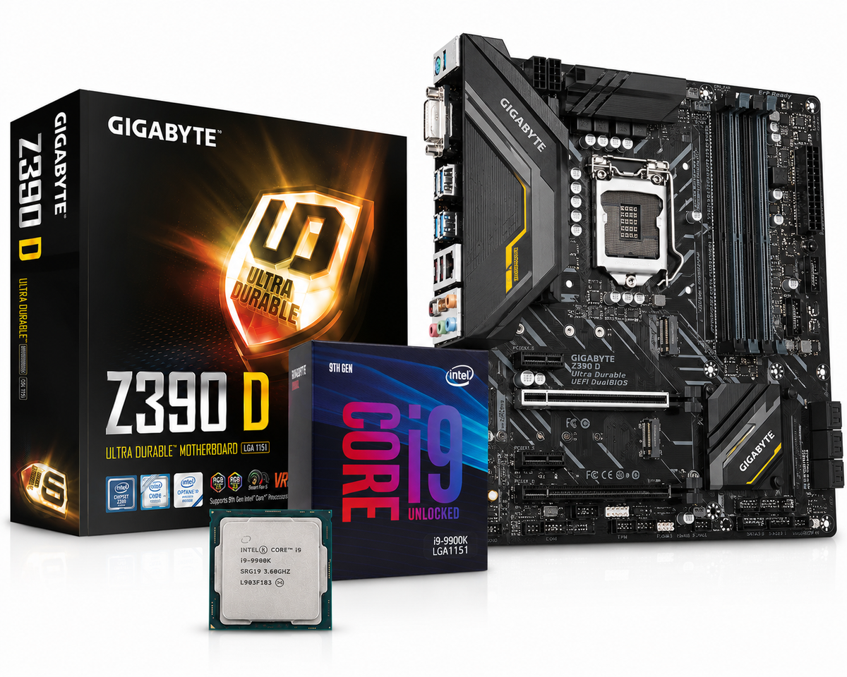 Intel Core i9-9900K + Gigabyte Z390 D UltraDurable MOTHERBOARD (Processor+Motherboard) Used COMBO