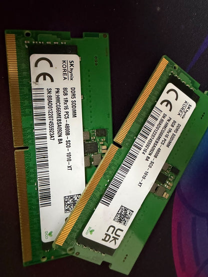 SK Hynix 16GB (8GBx2) DDR5 4800MHZ SODIMM Used Laptop RAM