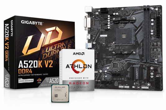 AMD ATHLON 3000G + Gigabyte A520K V2 DDR4 (Processor+Motherboard) COMBO Used