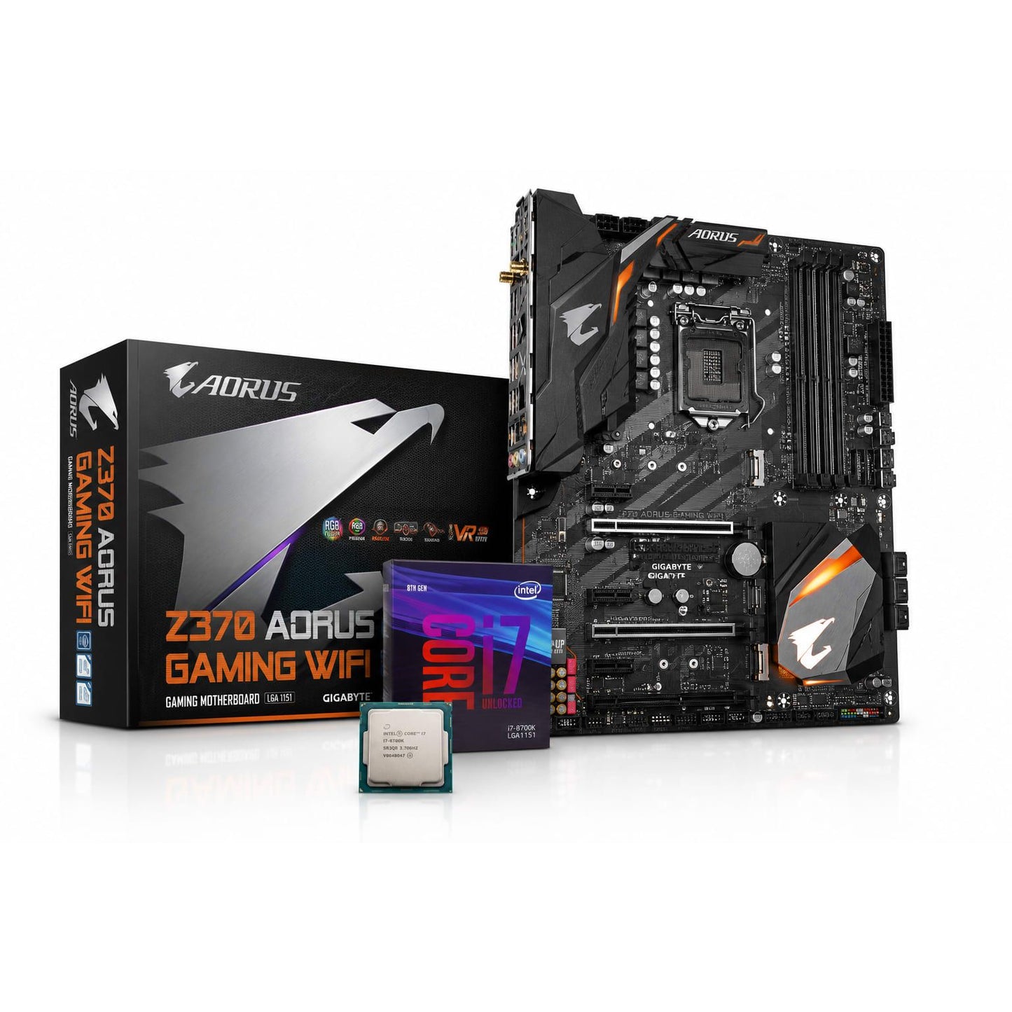 Intel Core i7-8700k + GIGABYTE Z370 AORUS GAMING WIFI (Processor+Motherboard) Used COMBO