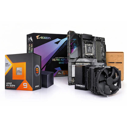 AMD Ryzen 9 7950X3D 16 Core 32 Threads + Gigabyte X670E Aorus MASTER + Noctua NH-D15 Chromax Black  (Processor+motherboard+Cooler) Used combo - Computify.in