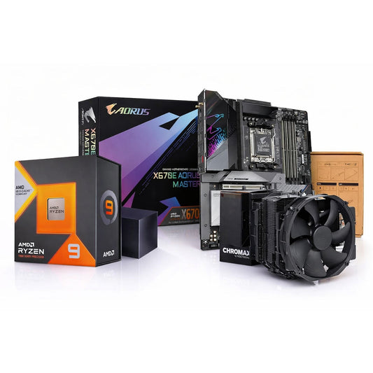 AMD Ryzen 9 7950X3D 16 Core 32 Threads + Gigabyte X670E Aorus MASTER + Noctua NH-D15 Chromax Black  (Processor+motherboard+Cooler) Used combo