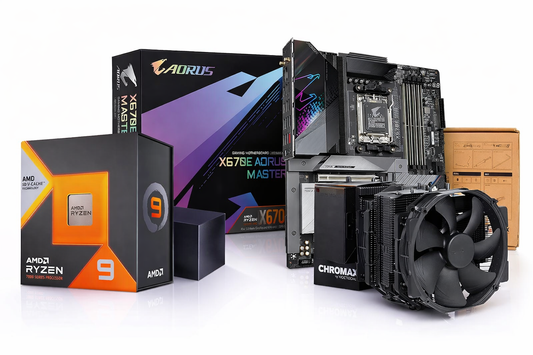 AMD Ryzen 9 7950X3D 16 Core 32 Threads + Gigabyte X670E Aorus MASTER + Noctua NH-D15 Chromax Black  (Processor+motherboard+Cooler) Used combo