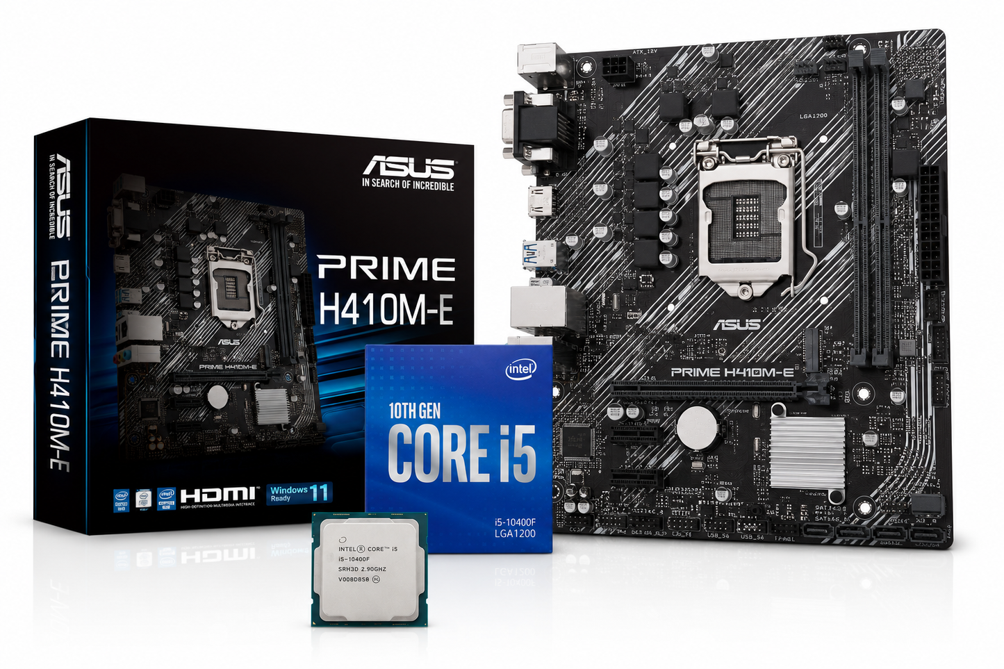 Intel Core i5-10400F + ASUS H410M MOTHERBOARD (Processor+Motherboard) Used COMBO