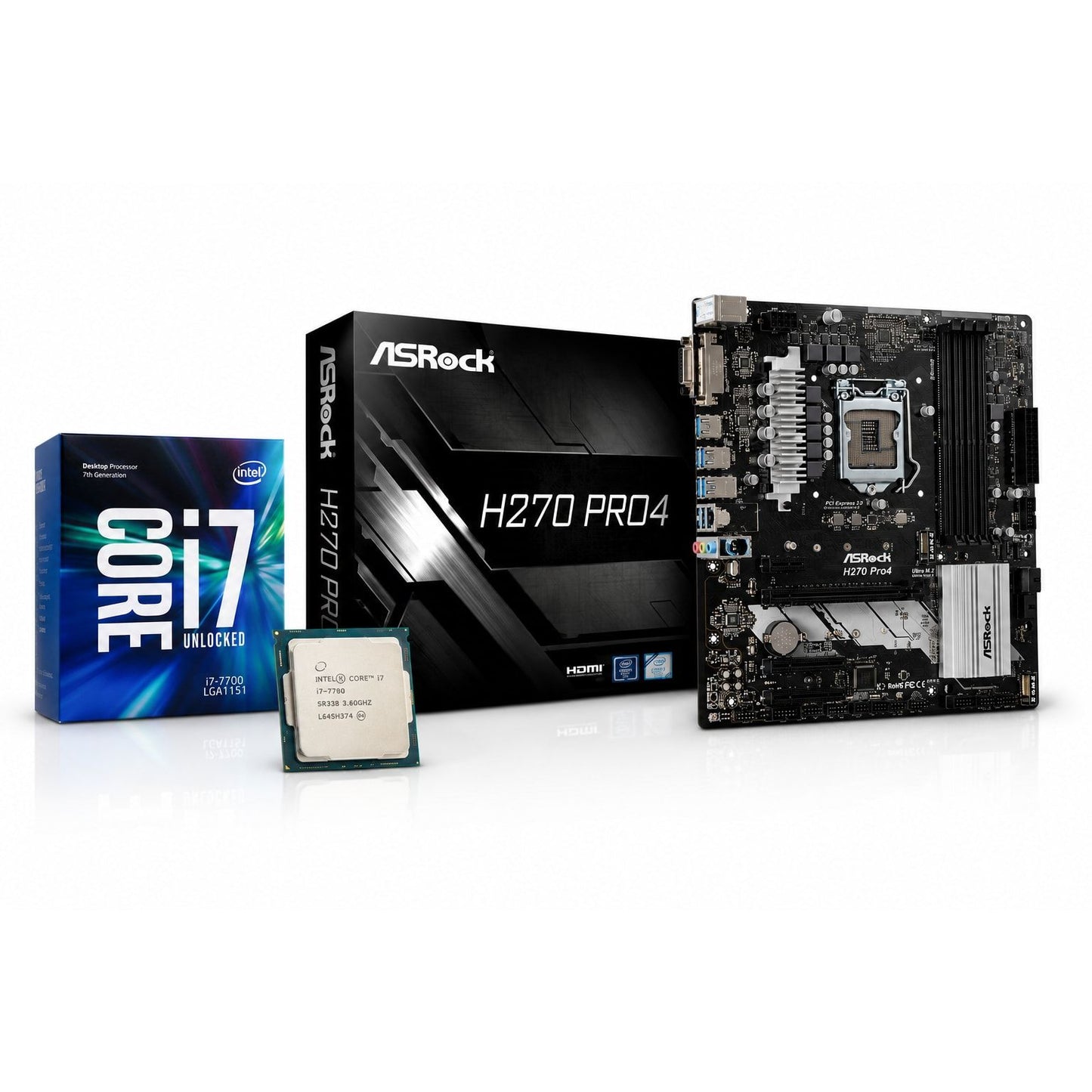 Intel Core i7-7700 + AsRock H270 Pro4 (Processor+Motherboard) Used COMBO - Computify.in