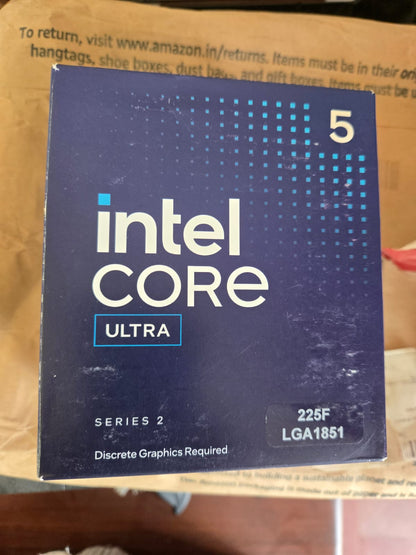 Intel Core Ultra 5 225F 10 cores (6 P-cores + 4 E-cores) up to 4.9 GHz Used CPU