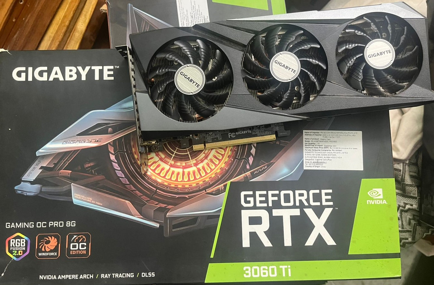 Gigabyte RTX 3060 Ti Gaming OC D6X 8GB Used GPU