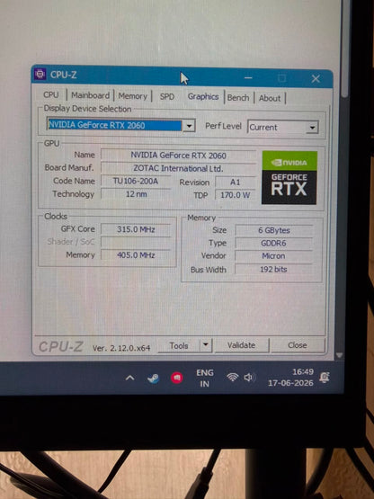 ZOTAC GAMING GeForce RTX 2060 6GB Used GPU