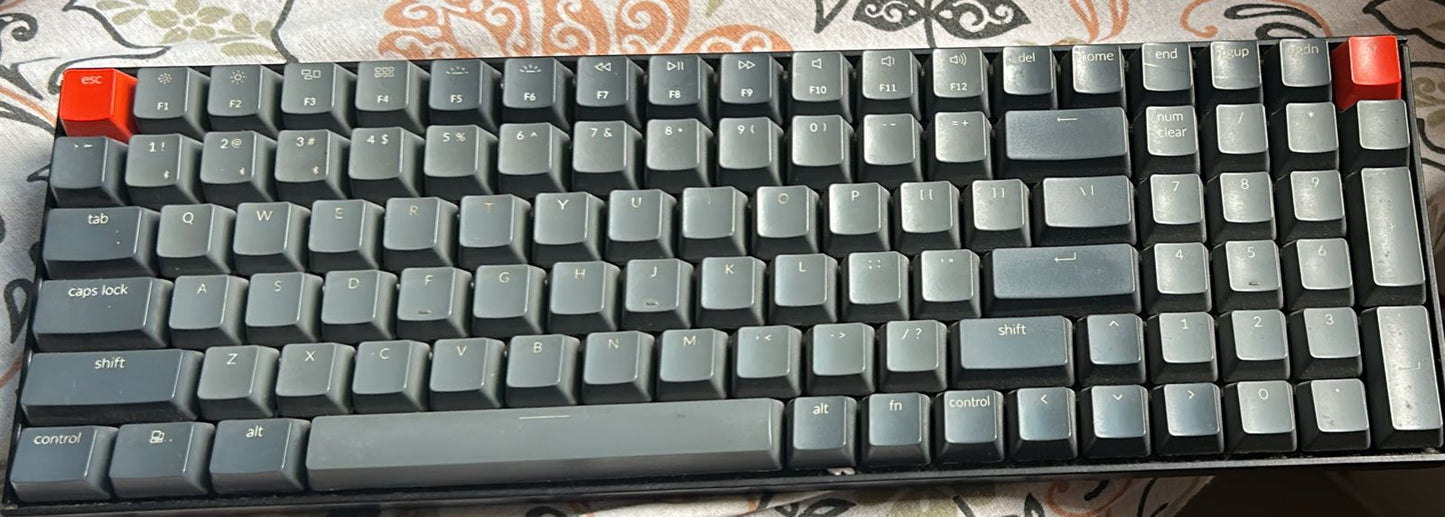 Keychron K4 Wireless Bluetooth/USB Wired Gaming Mechanical Keyboard, Compact 100 Keys 96% Layout RGB LED Backlit Used Keyboard