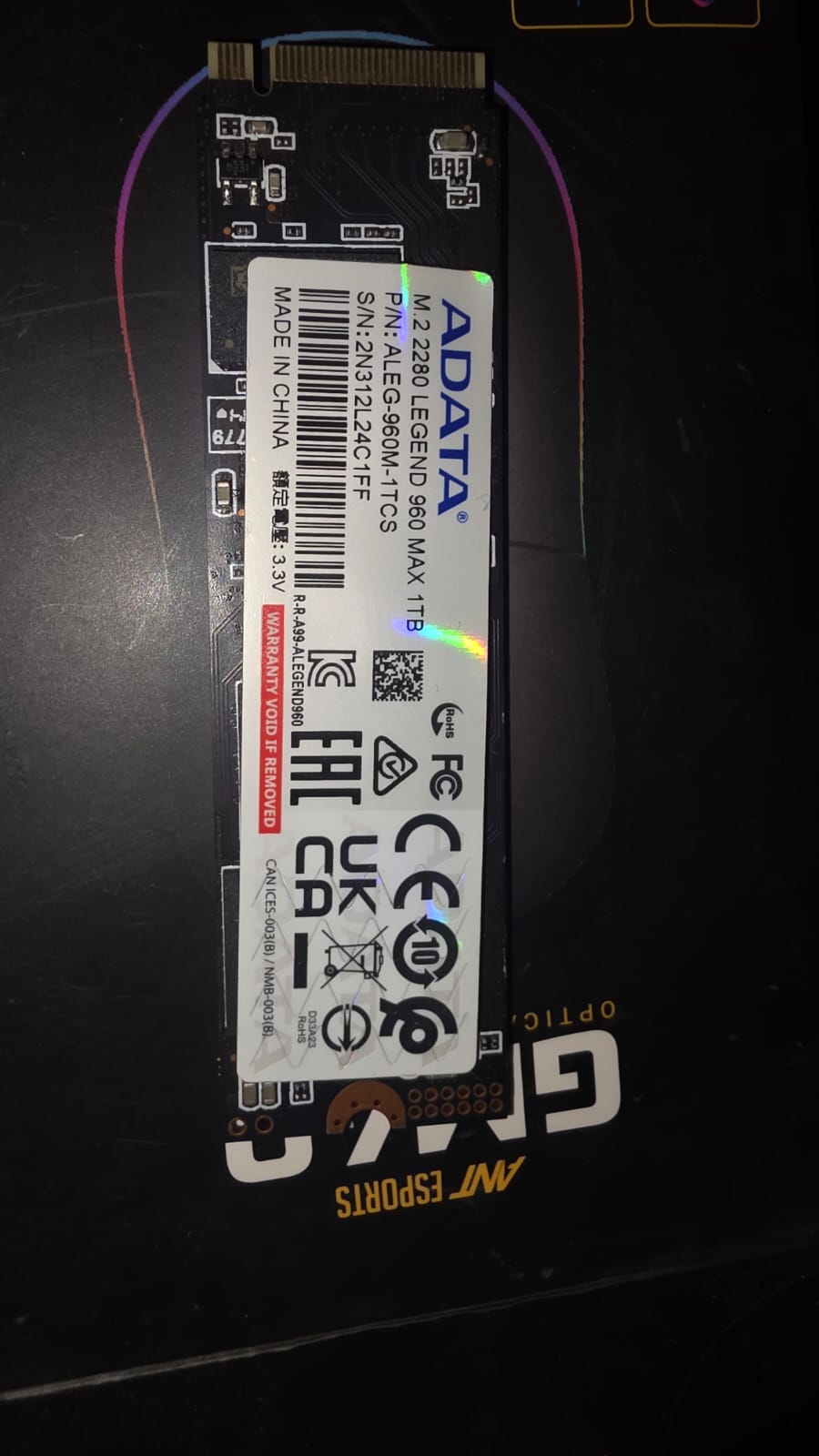 Adata Legend 960 MAX M.2 PCI Express 4.0 3D NAND NVMe 1TB Used SSD