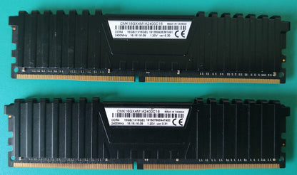 Corsair Vengeance LPX 32GB (16GB X 2) DDR4 2400MHZ CL16 Used RAM