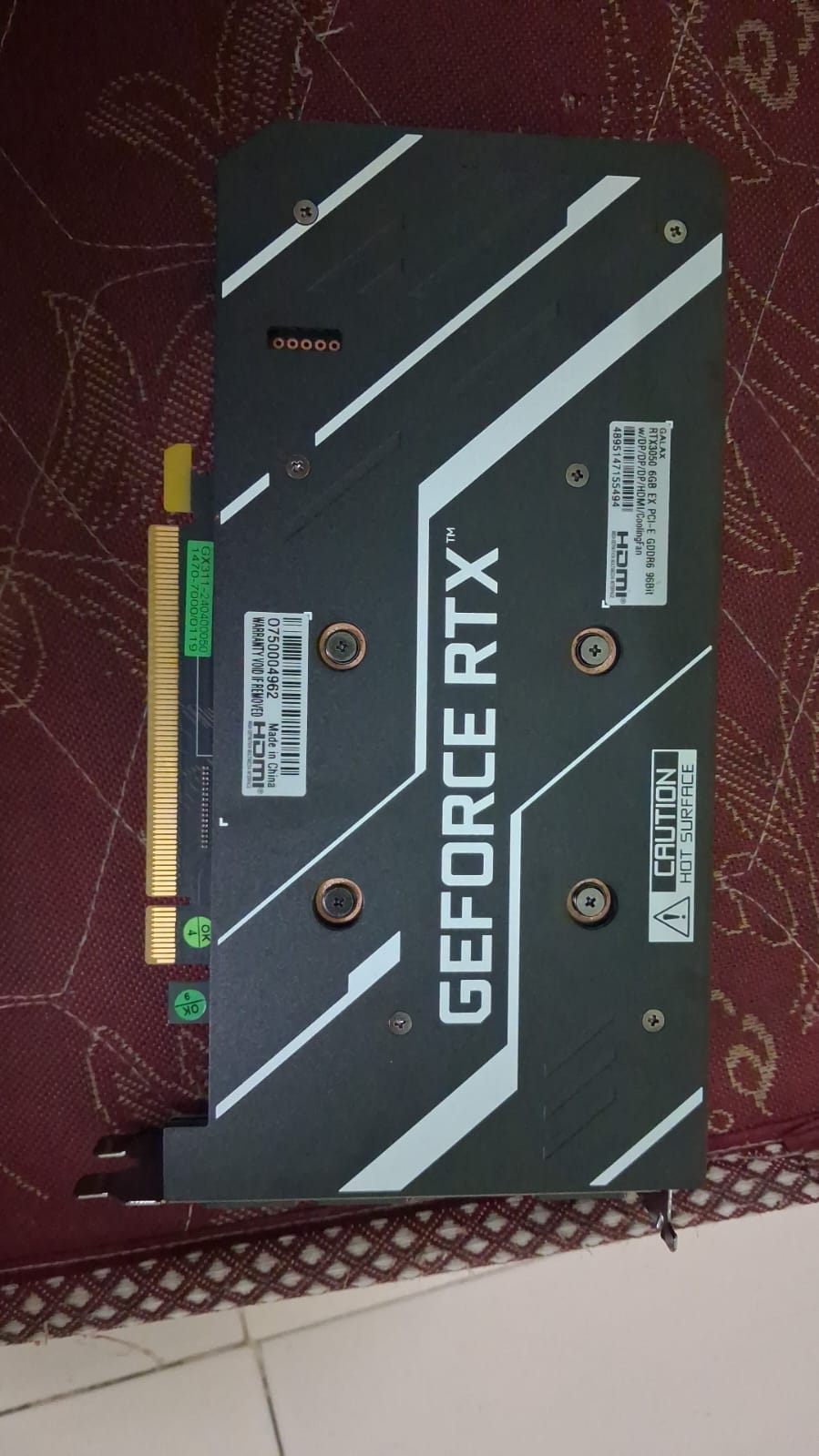 Galax Geforce RTX 3050 6GB EX Used GPU