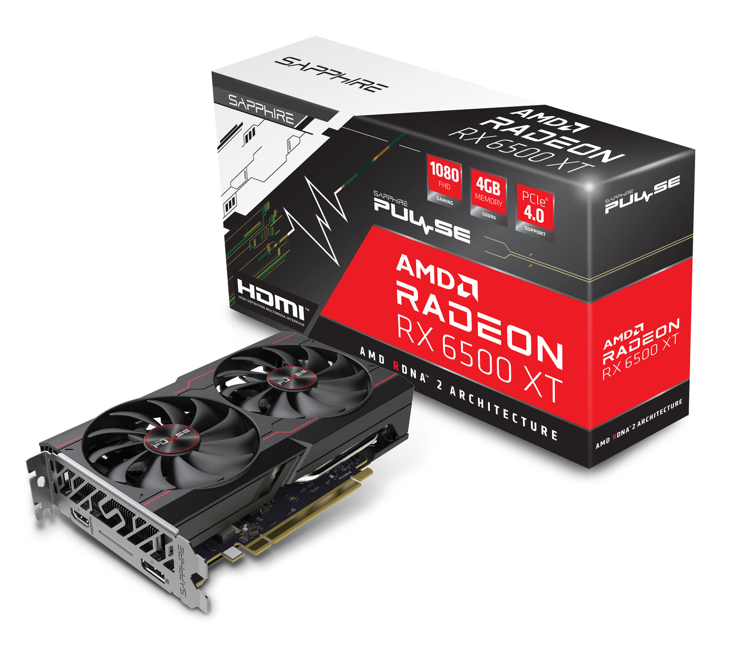 Sapphire Pulse AMD Radeon RX 6500 XT New, Open Box GPU