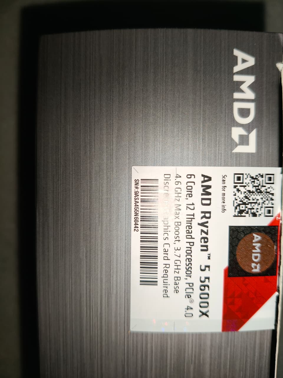 AMD Ryzen 5 5600X 4.6 GHz AM4 Socket 6 Cores 12 Threads Used CPU