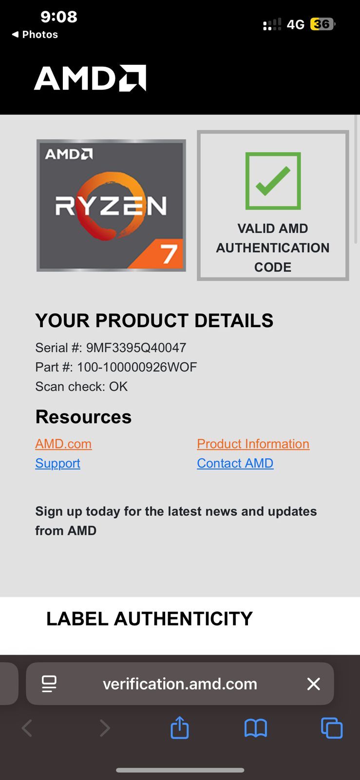 AMD Ryzen 7 5700X ( 4.6 GHz / 8 Cores / 16 Threads ) Open box CPU