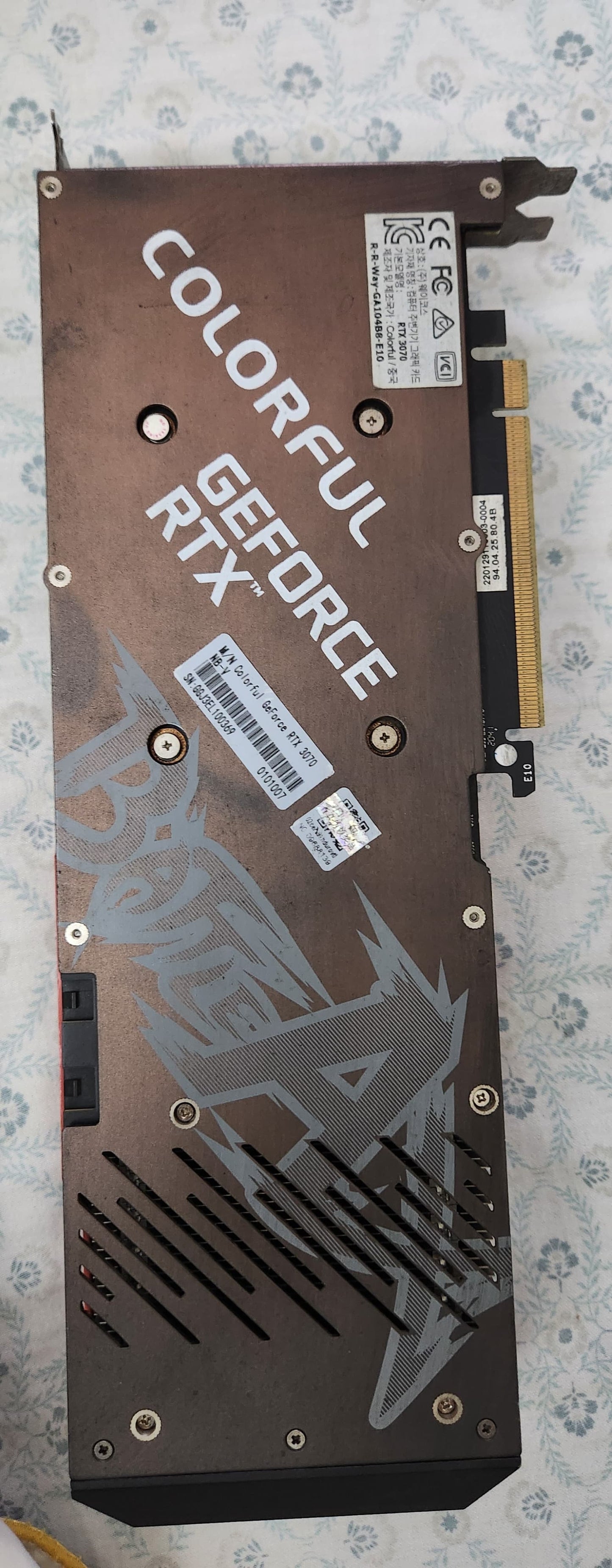 COLORFUL RTX 3070 NB Battle AX Triple Fan 8GB Used GPU