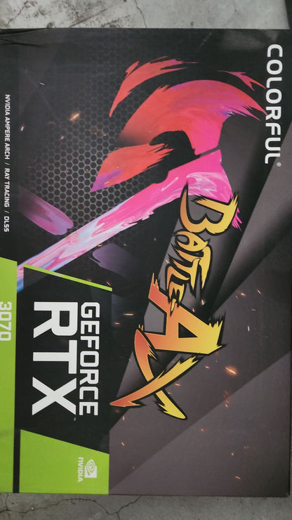 COLORFUL RTX 3070 NB Battle AX Triple Fan 8GB Used GPU