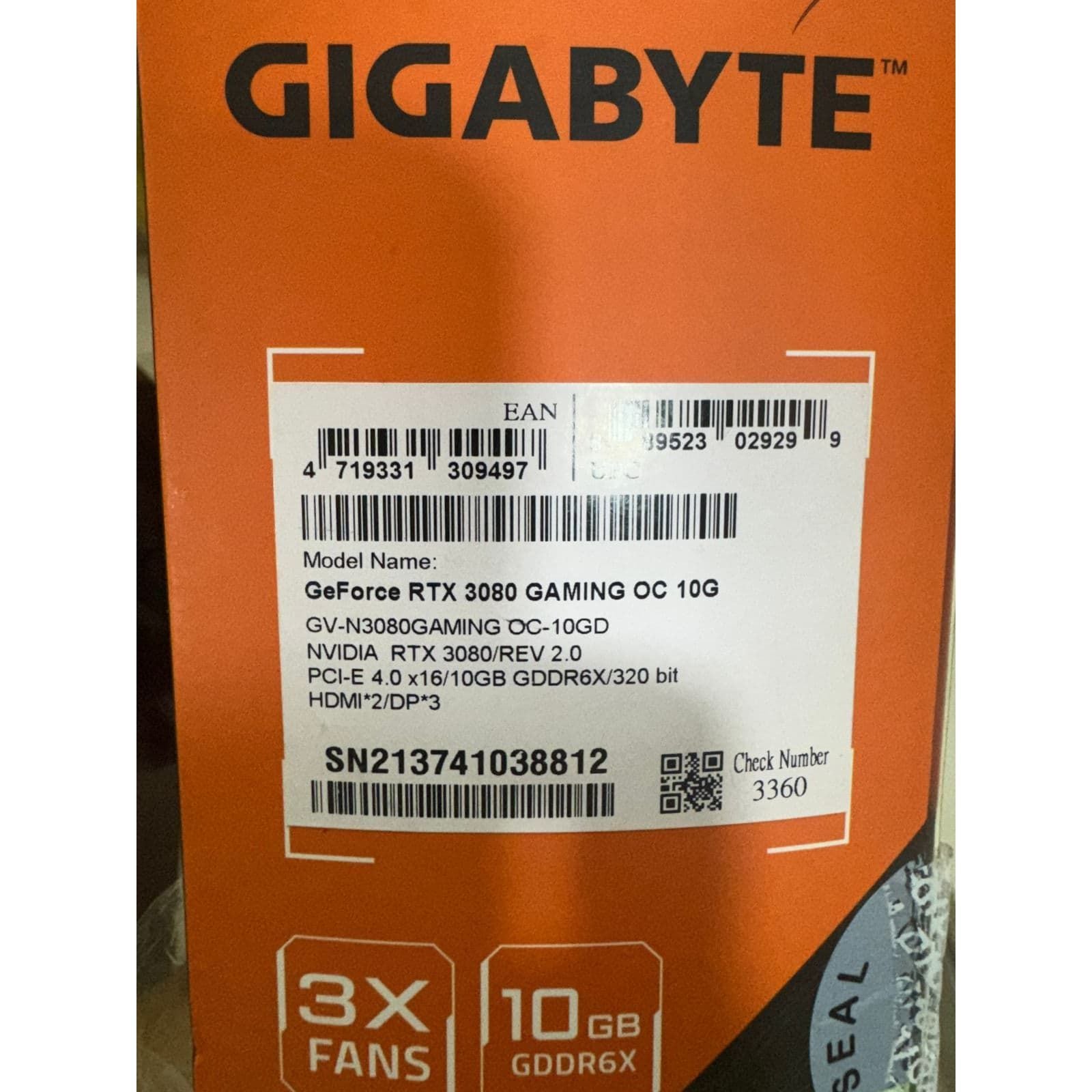 Gigabyte GeForce RTX 3080 GAMING OC 10GB Used GPU - Computify.in