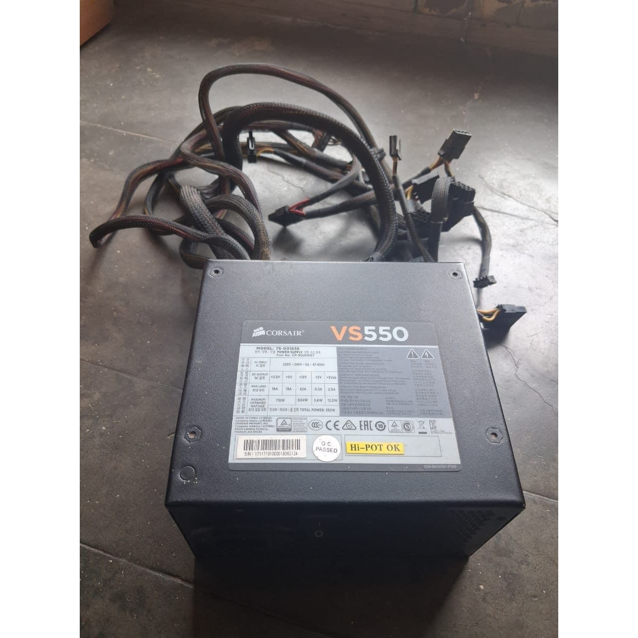 Corsair VS550 550-Watt Power Supply Used PSU - Computify.in