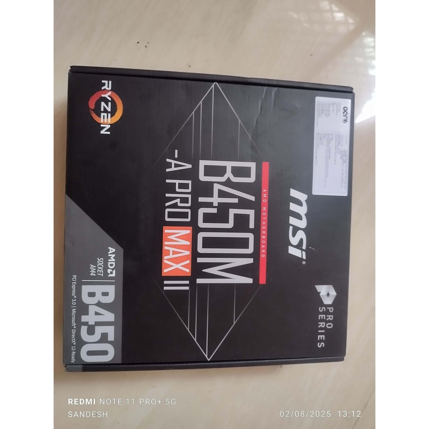 MSI B450M-A PRO MAX II Micro-ATX, AM4 DDR4 New, Open box Motherboard - Computify.in