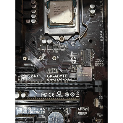 Intel Core i7 6700 4 Cores 8 Threads + Gigabyte Z170 D3H Motherboard Used COMBO