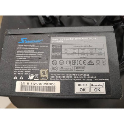 Seasonic SSR-650RT 650 Watts (Premium Quality Capacitors) Used PSU