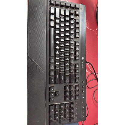 Corsair K55 RGB LED Backlit Keys Media Controls Gaming Keyboard with Wrist Rest, Used Keyboard