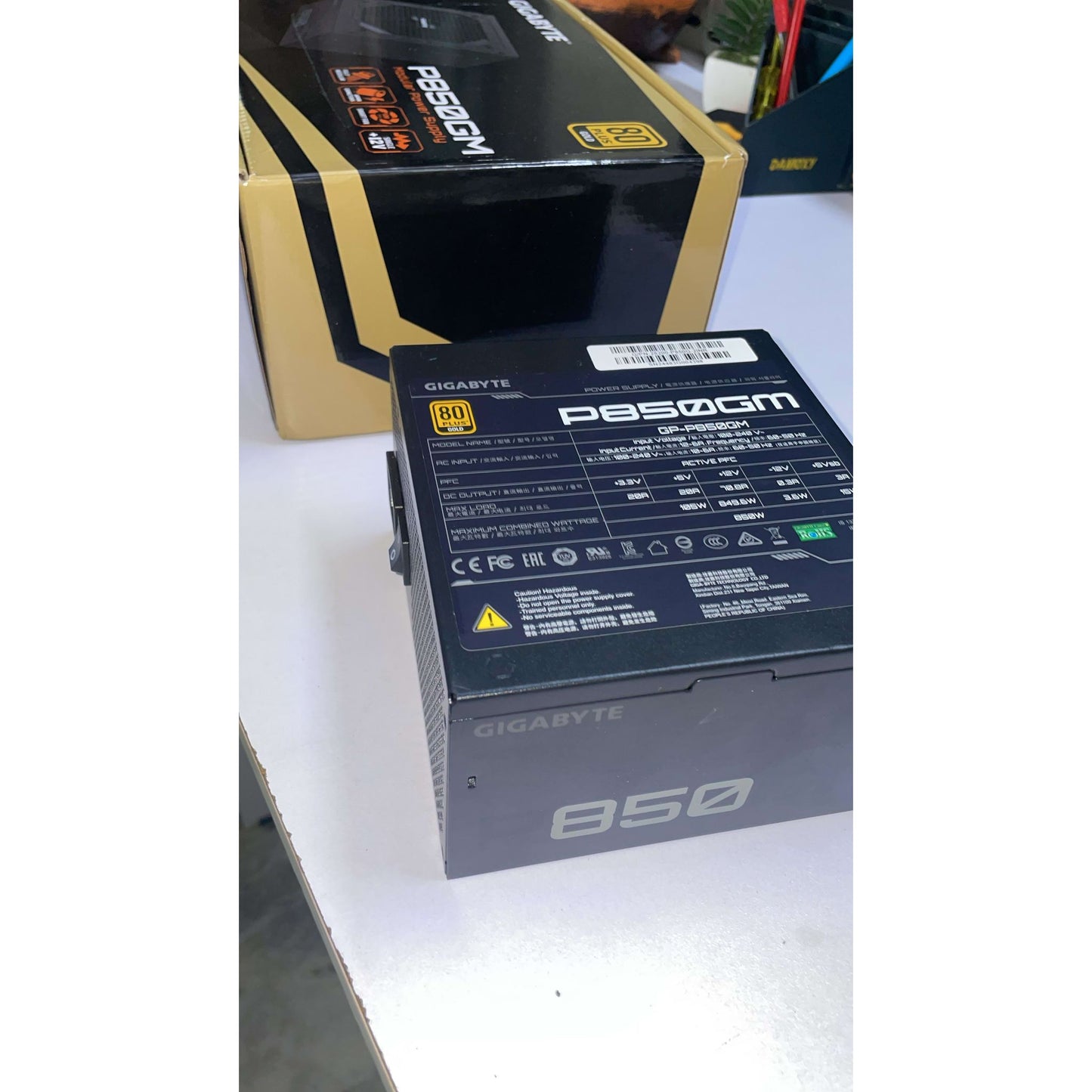 GIGABYTE P850GM 850 Watts 80 Plus GOLD Fully Modular Power Supply Used PSU