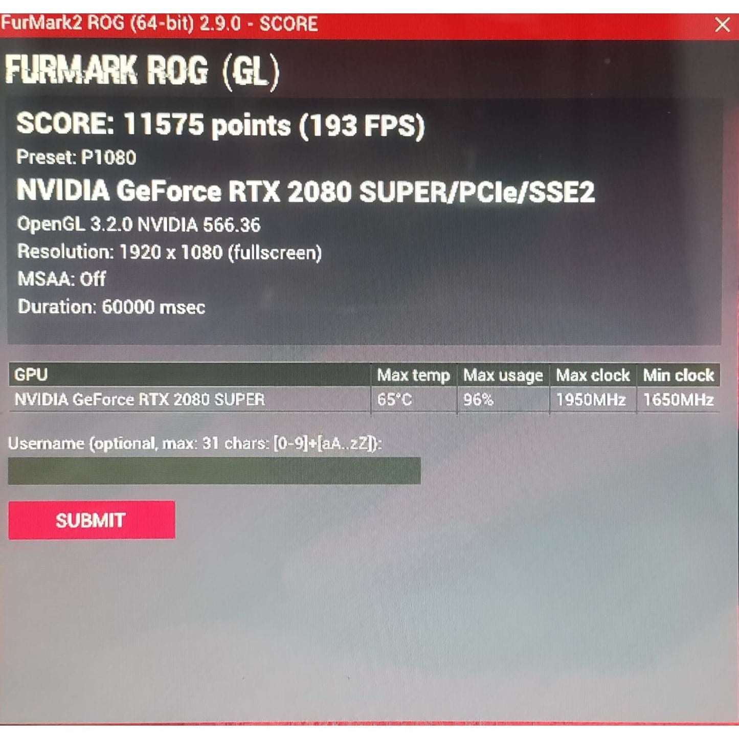 MSI GeForce RTX 2080 Super Gaming X Trio 8GB Used GPU