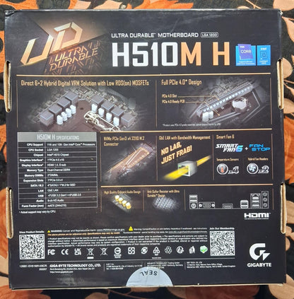 Gigabyte H510M H Ultra Durable DDR4 LGA1200 Micro ATX Used Motherboard