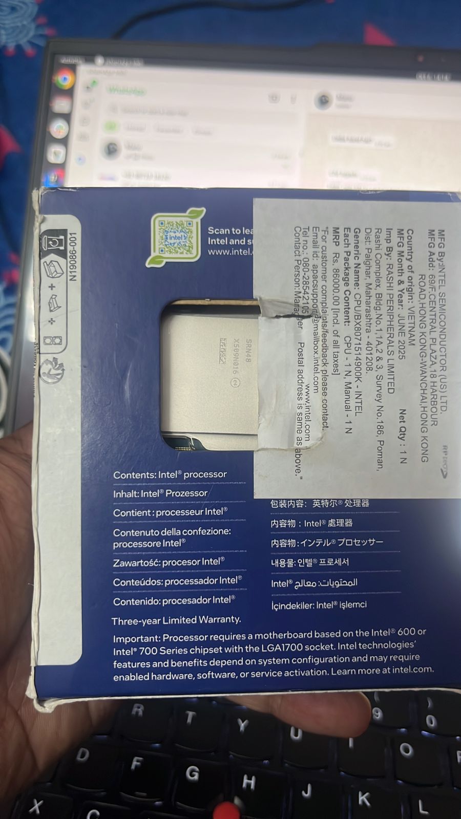Intel Core i9 14900K 24 Cores 32 Threads 6.0GHz | 152MB Cache Used CPU