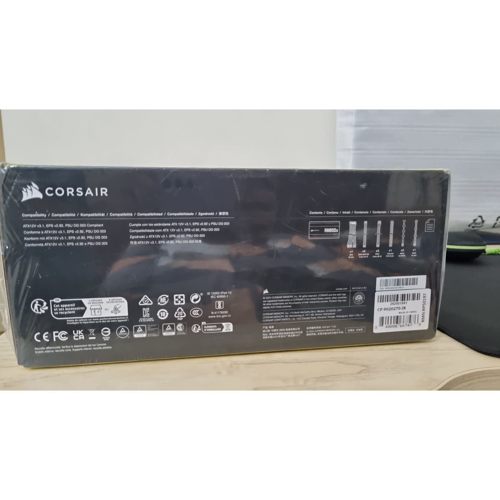 Corsair RM850x 850W 80 Plus Gold Fully Modular ATX Power Supply Used PSU - Computify.in