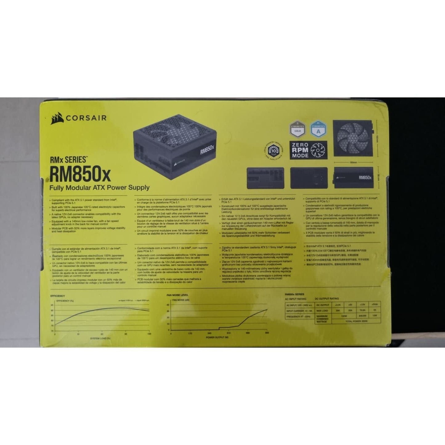 Corsair RM850x 850W 80 Plus Gold Fully Modular ATX Power Supply Used PSU - Computify.in