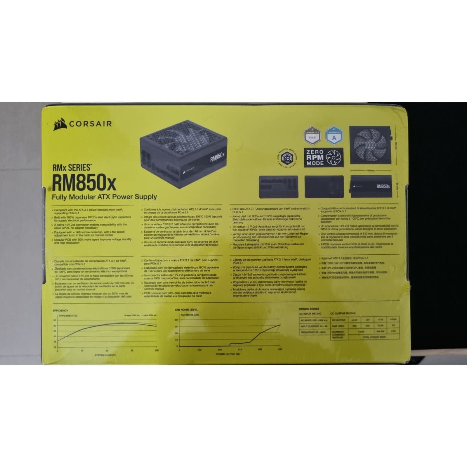 Corsair RM850x 850W 80 Plus Gold Fully Modular ATX Power Supply Used PSU - Computify.in