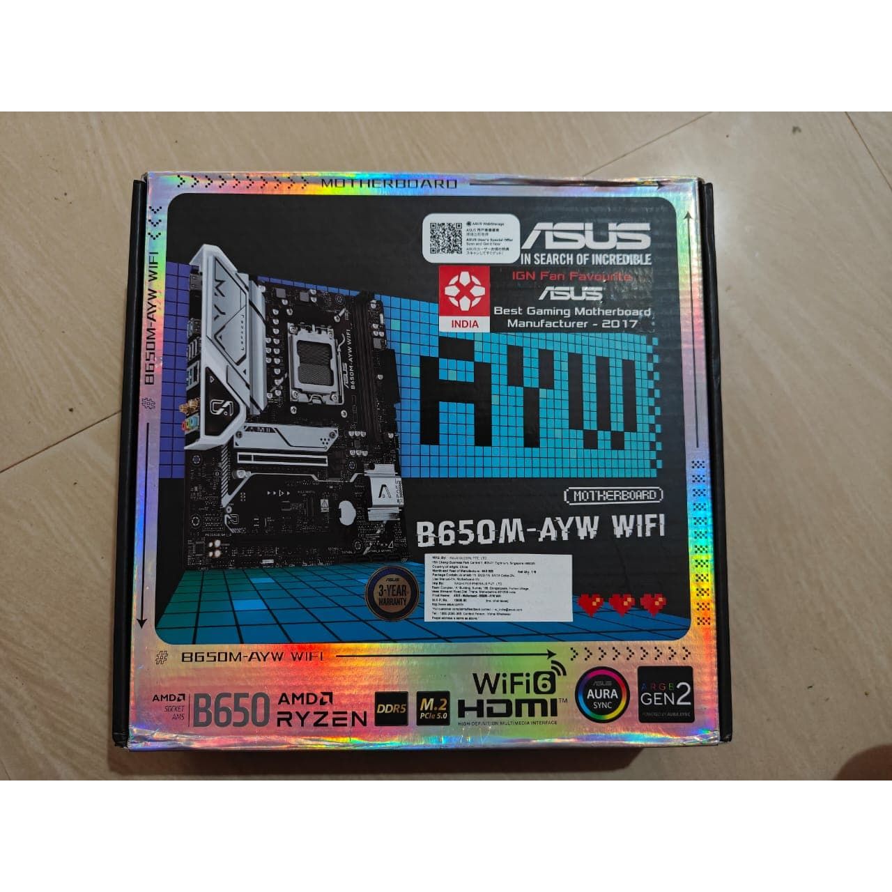ASUS B650M-AYW WiFi mATX with DDR5, PCIe 5.0 M.2 Support Used Motherboard