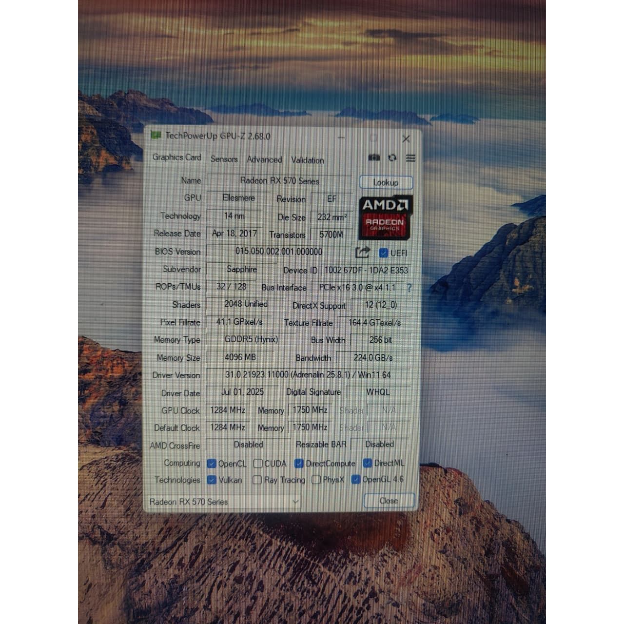 Sapphire Pulse Radeon RX 570 4GB Used GPU