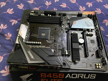 GIGABYTE B450 AORUS Elite ATX AM4 Socket DDR4 Used Motherboard