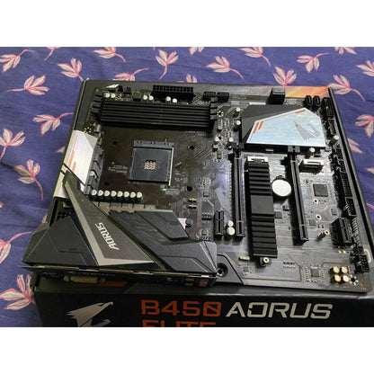 GIGABYTE B450 AORUS Elite ATX AM4 Socket DDR4 Used Motherboard