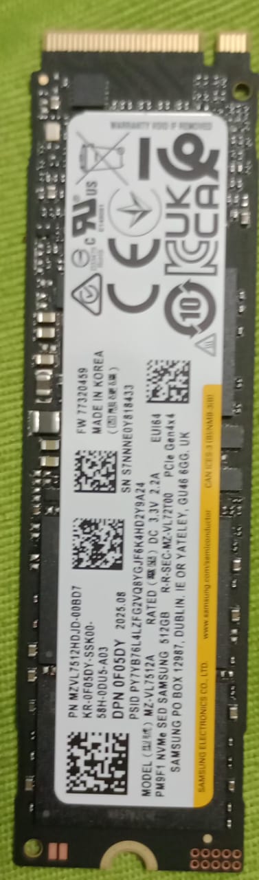 Samsung PM9F1 512 GB Gen 4 NVMe (2280) Internal SSD M.2 Used SSD