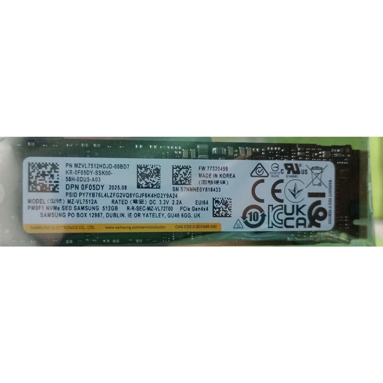 Samsung PM9F1 512 GB Gen 4 NVMe (2280) Internal SSD M.2 Used SSD