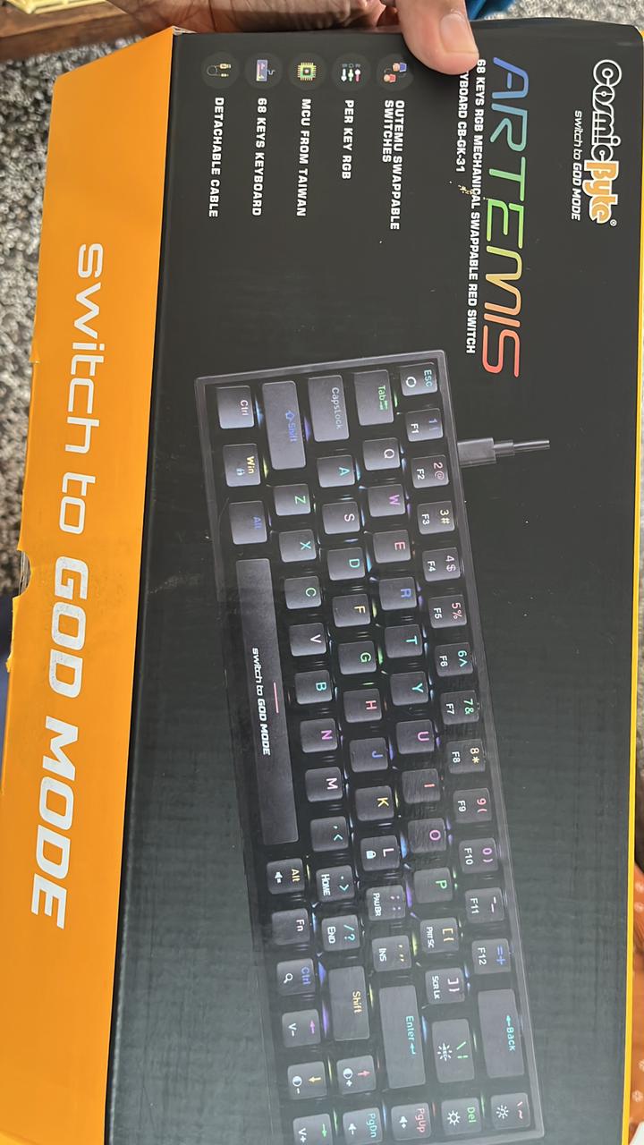 Cosmic Byte Artemis 68 Key Per Key RGB Mechanical Gaming Keyboard with Swappable Switches Used Keyboard