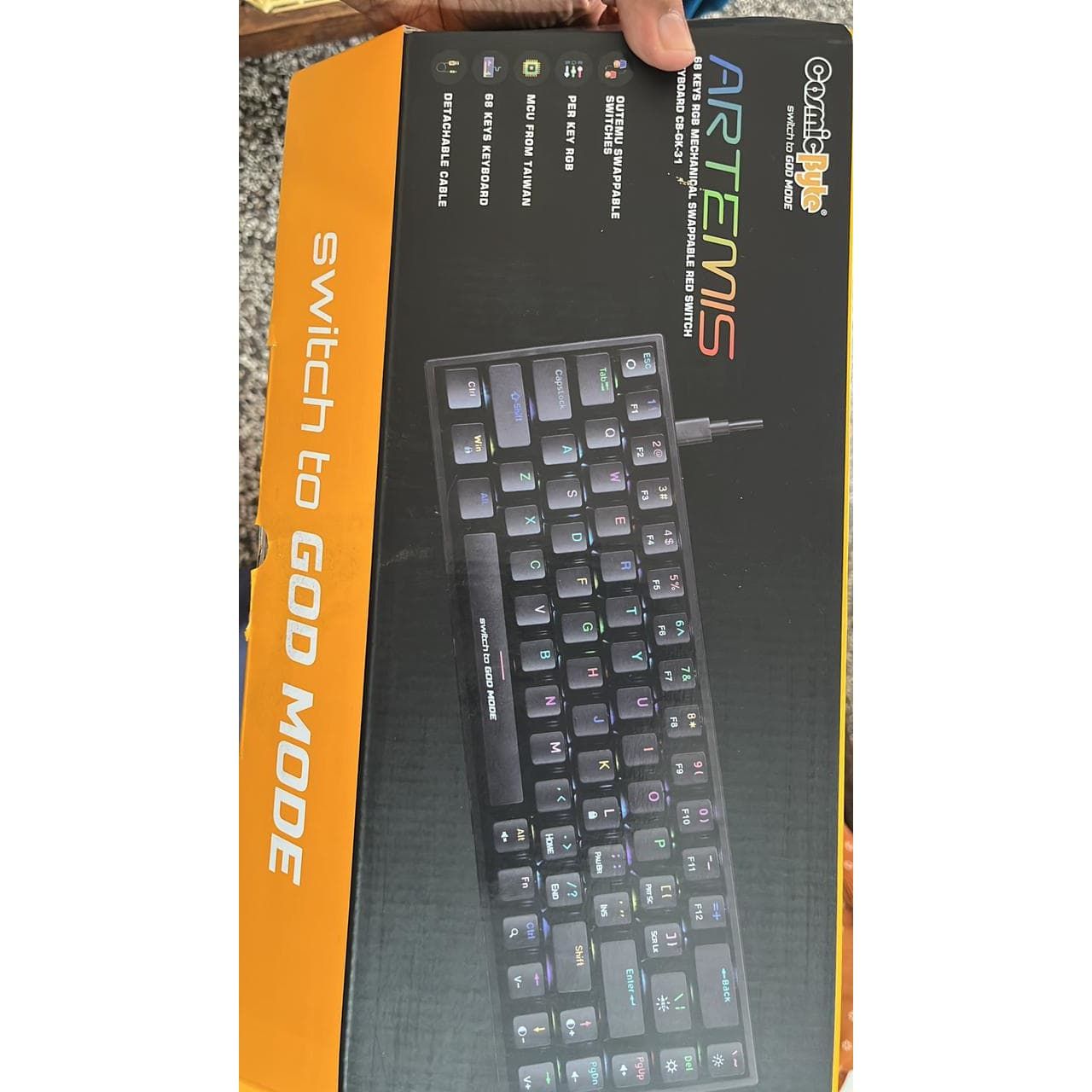 Cosmic Byte Artemis 68 Key Per Key RGB Mechanical Gaming Keyboard with Swappable Switches Used Keyboard - Computify.in