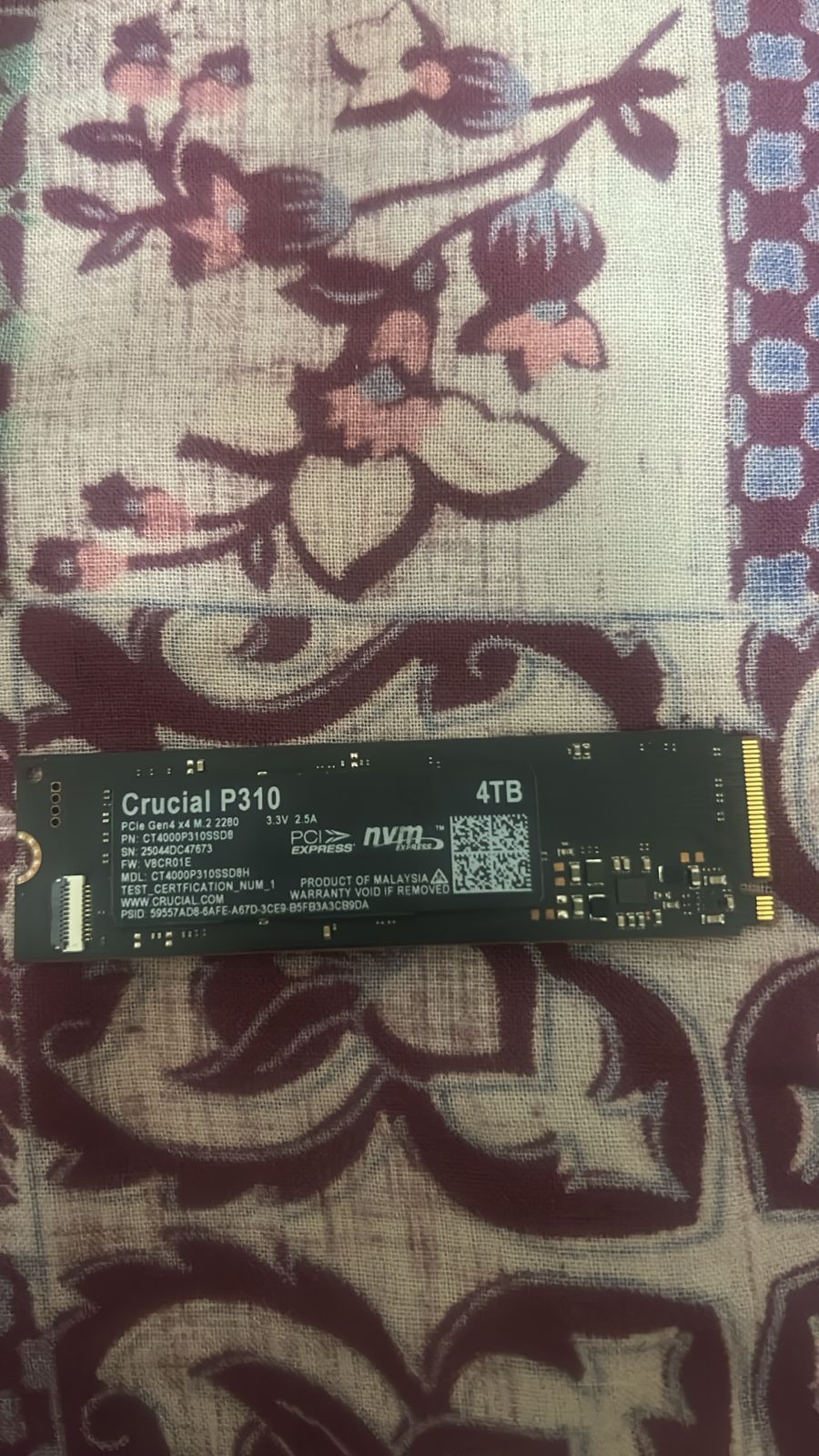 Crucial P310 4TB PCIe Gen4 2280 NVMe M.2 SSD Up to 7,100MB/s Used SSD