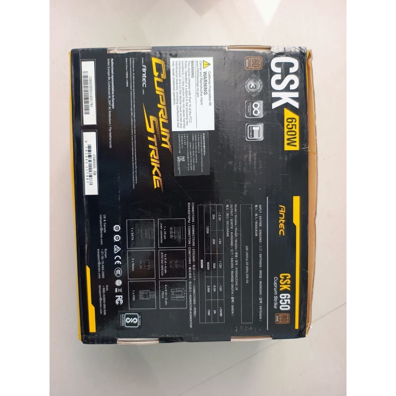 Antec CSK650 Bronze 80 Plus Power Supply 650 Watts Non-Modular Used PSU