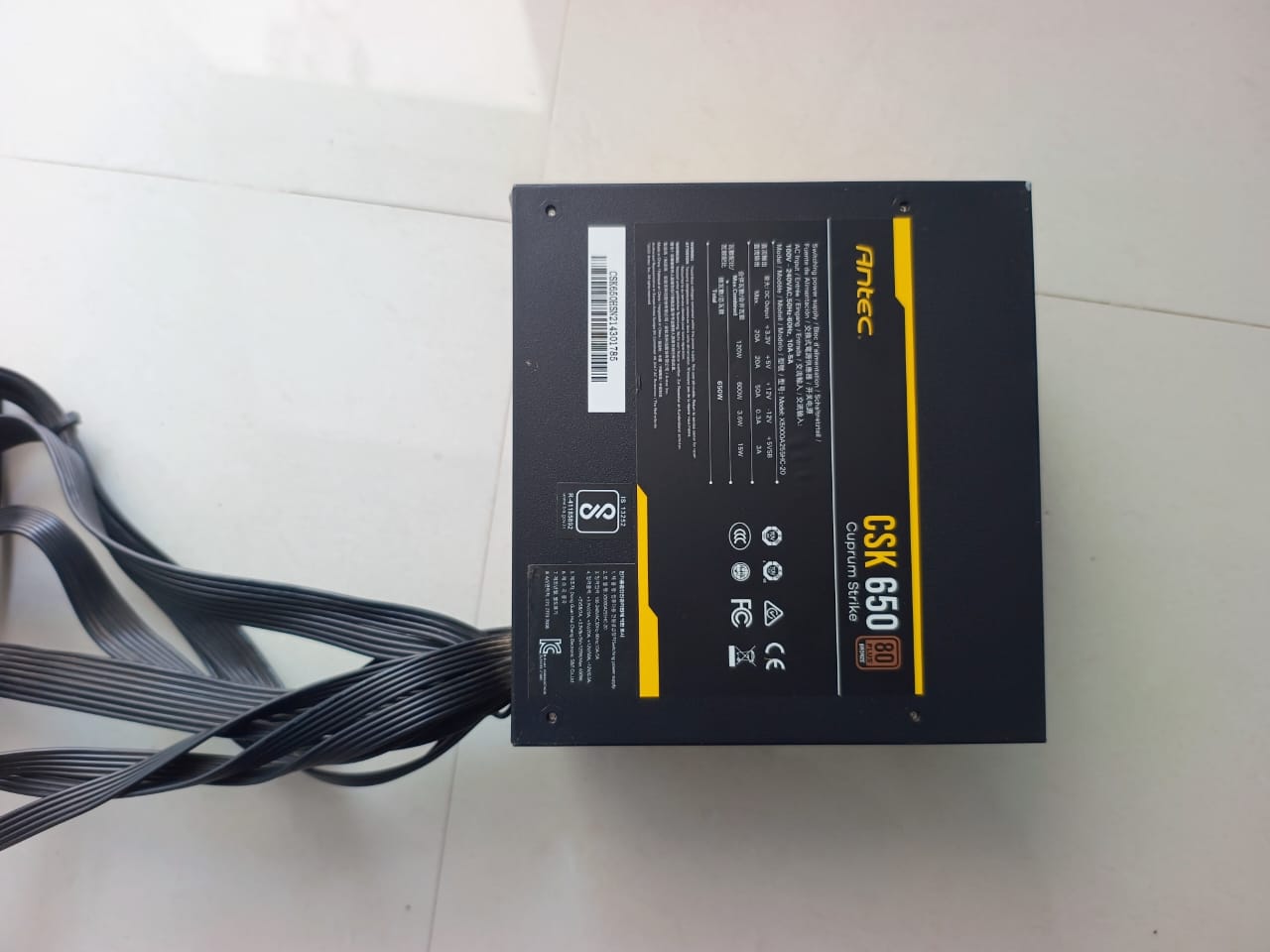 Antec CSK650 Bronze 80 Plus Power Supply 650 Watts Non-Modular Used PSU