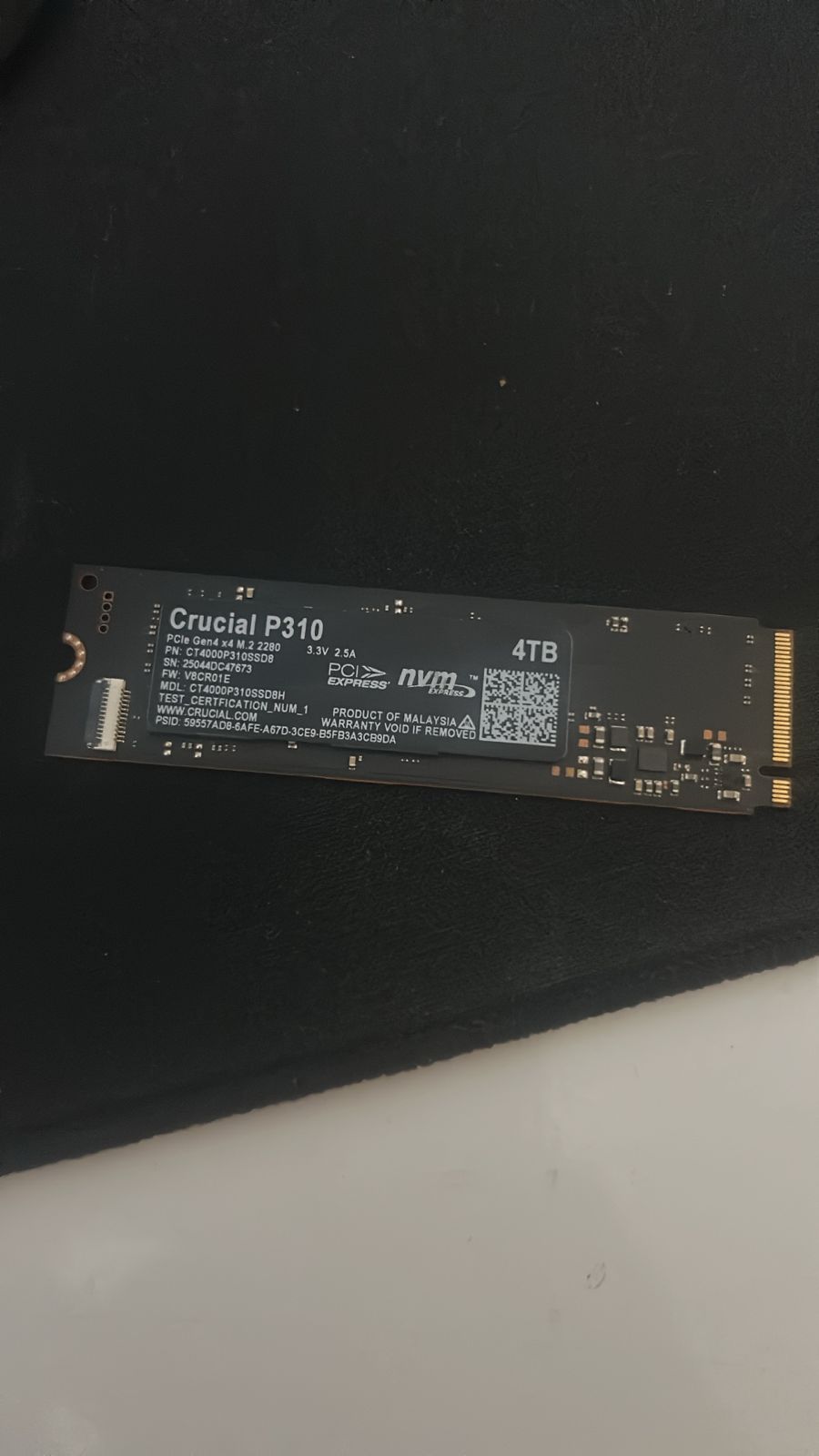 Crucial P310 4TB PCIe Gen4 2280 NVMe M.2 SSD Up to 7,100MB/s Used SSD