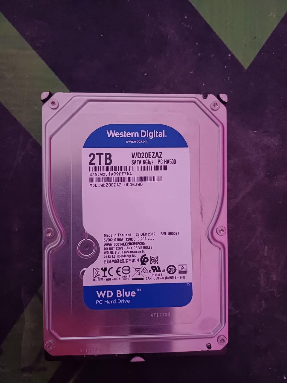Western Digital 2TB WD Blue 3.5 SATA 6 Gb/s PC Hard Drive Used HDD