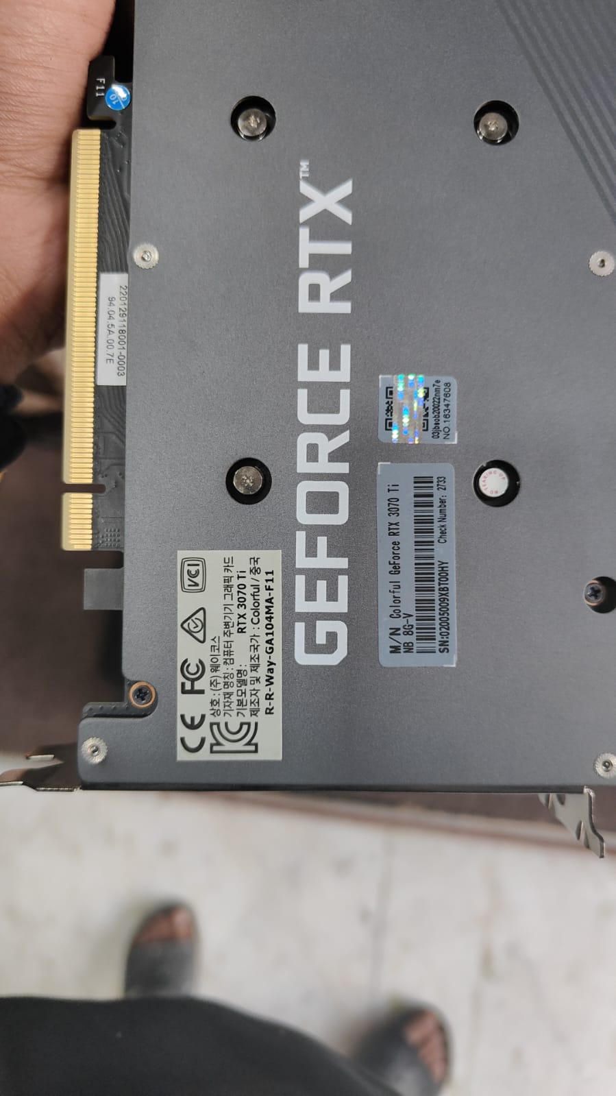 Colorful GeForce RTX 3070 Ti NB 8G-V 8GB Used GPU