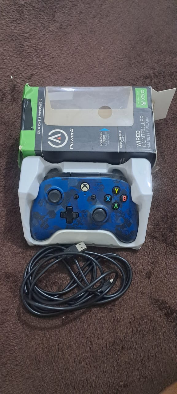 PowerA Wired Controller for Xbox One, One S, One X & Windows 10  Stealth Blue Camo Used Controller
