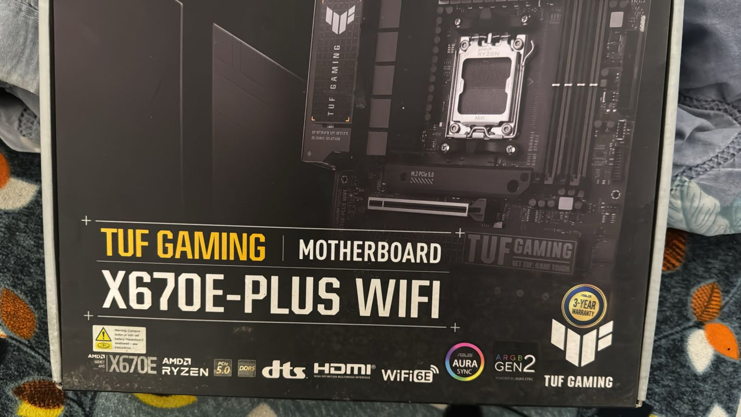 ASUS TUF Gaming X670E-PLUS WiFi AMD Ryzen AM5 ATX  PCIe 5.0, DDR5 Used Motherboard